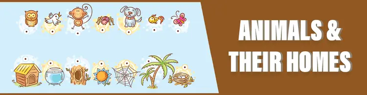 List of 20+ Animals and Their Homes [Practice Worksheets + E-Book]